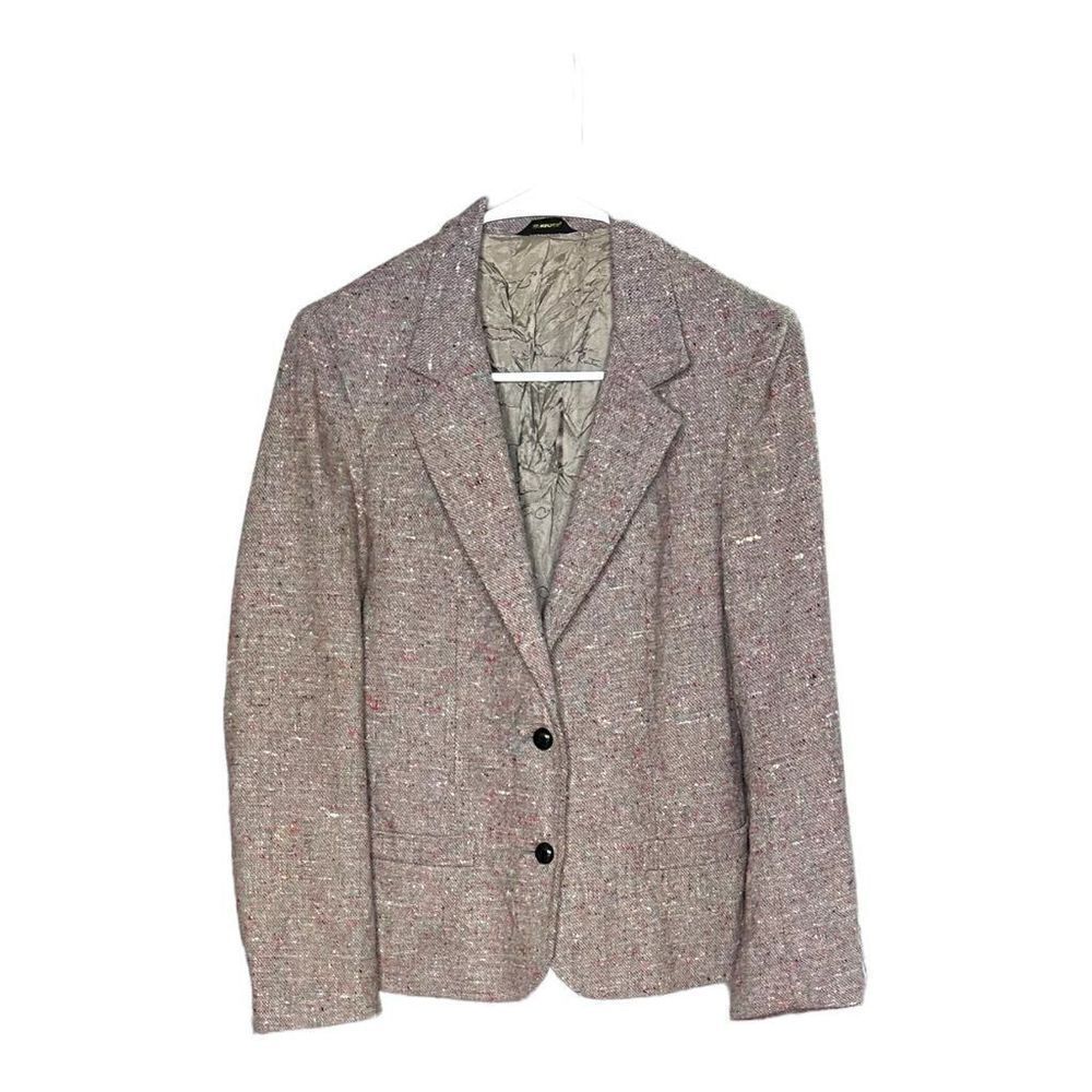 Oscar de la Renta Women's Maroon Knit Tweed Blazer
